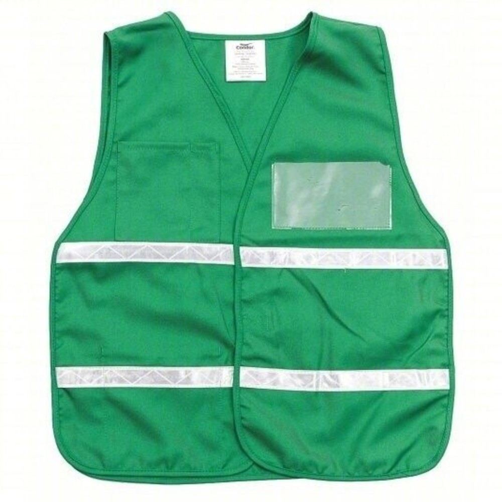 CONDOR /Grainger 8ZH74A Safety Vest *NEW*, Green, Universal, Reflective, Pockets